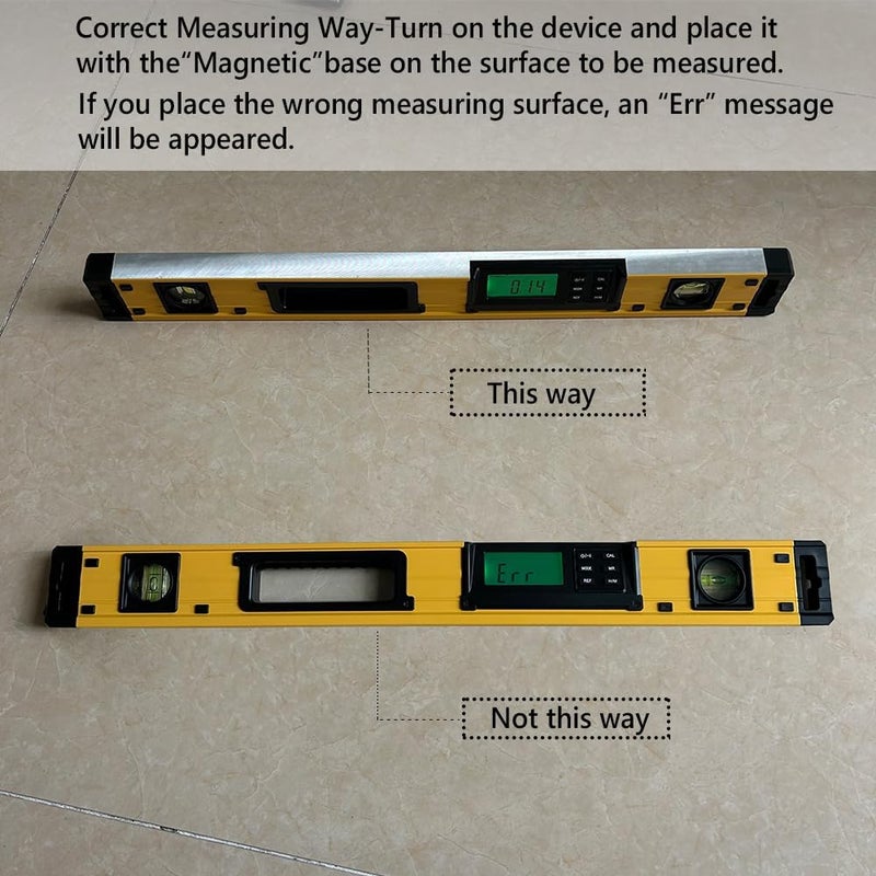 2PM TOOLS 24-Inch Digital Torpedo Level and Protractor | Neodymium Magnets | Bright LCD Display | IP54 Dust/Water Resistant smart level with Carrying Bag - Image 3