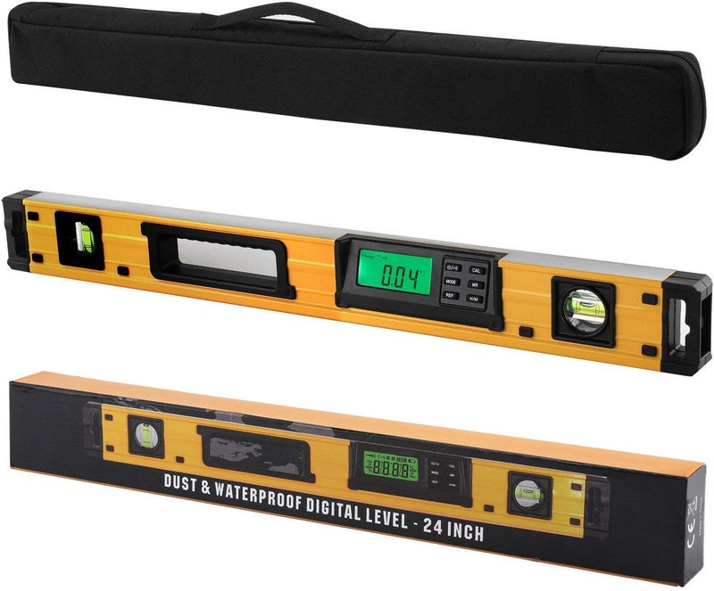 2PM TOOLS 24-Inch Digital Torpedo Level and Protractor | Neodymium Magnets | Bright LCD Display | IP54 Dust/Water Resistant smart level with Carrying Bag - Image 1