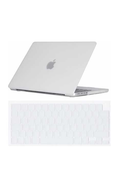 Rubberized Case Compatible with MacBook Pro 14 inch 2024--2020 Release M4 A3112/A3185/A3401 M3 A2918/A2992 M2 A2779 M1 A2442 Pro Max Chip with Touch ID, Protective Plastic Hard Shell Case Cover, Frost Clear