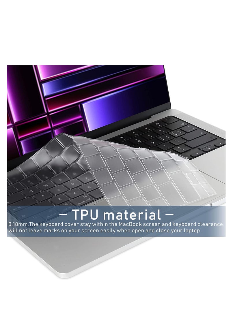 Generic - Rubberized Case Compatible with MacBook Pro 14 inch 2024--2020 Release M4 A3112/A3185/A3401 M3 A2918/A2992 M2 A2779 M1 A2442 Pro Max Chip with Touch ID, Protective Plastic Hard Shell Case Cover, Frost Clear - Image 1
