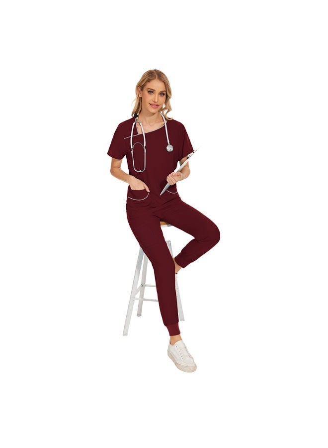 NIBEMINENT Women's Solid Work Thin Casual And Comfortable Nursing Uniform, Color Blocking Design - Image 1