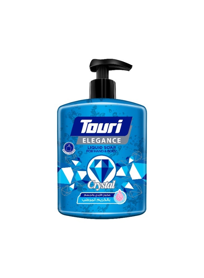 Touri Elegance Liquid Hand & Body Soap – Crystal (500ml) – Infused with Moisturizing Cream & Special Perfume – Refreshing, Gentle & Deeply Hydrating for All Skin Types - Image 1