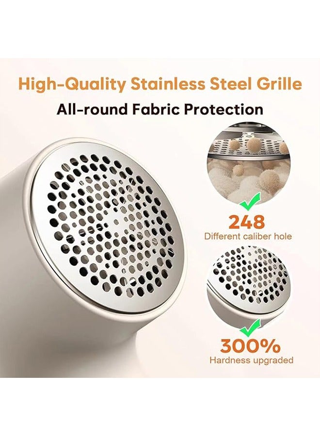 AOLION Fabric Shaver Lint Remover for Clothes Replaceable Blades Electric Lint Shaver with Digital Display 3-Speeds Defuzzer for Removing Fuzz and Pill from Sweater 1200mAh White  - Image 3