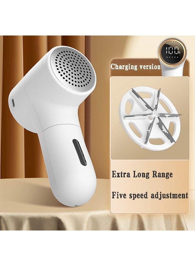 AOLION Fabric Shaver Lint Remover for Clothes Replaceable Blades Electric Lint Shaver with Digital Display 3-Speeds Defuzzer for Removing Fuzz and Pill from Sweater 1200mAh White  - Image 2