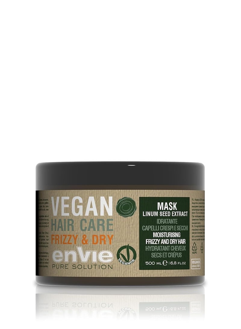 Envie Vegan Anti Frizz Hair Mask - Frizz Control Hair Care, Deep Conditioning Hair Mask for Damaged Hair, Intense Hydration with Linseed, Macadamia, and Aloe for Smooth, Nourished Hair - Image 2