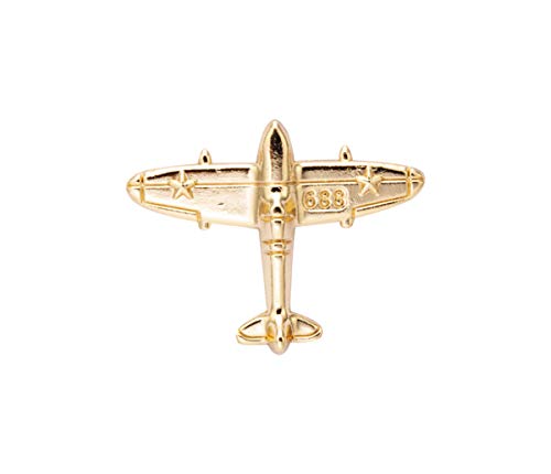 Knighthood Golden Airplane Shape Lapel Pin Badge for Men – Stylish Suit Accessory, Brooch for Travel Enthusiasts and Formal Events - Image 1