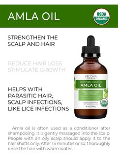 velona Elona Amla Oil Usda Certified Organic 4 Oz (With Dropper) ; 100% Pure And Natural Carrier Oil ; Extra Virgin Unrefined Cold Pressed ; Hair Growth Body Face & Skin Care ; Use Today Enjoy Results  - Image 3