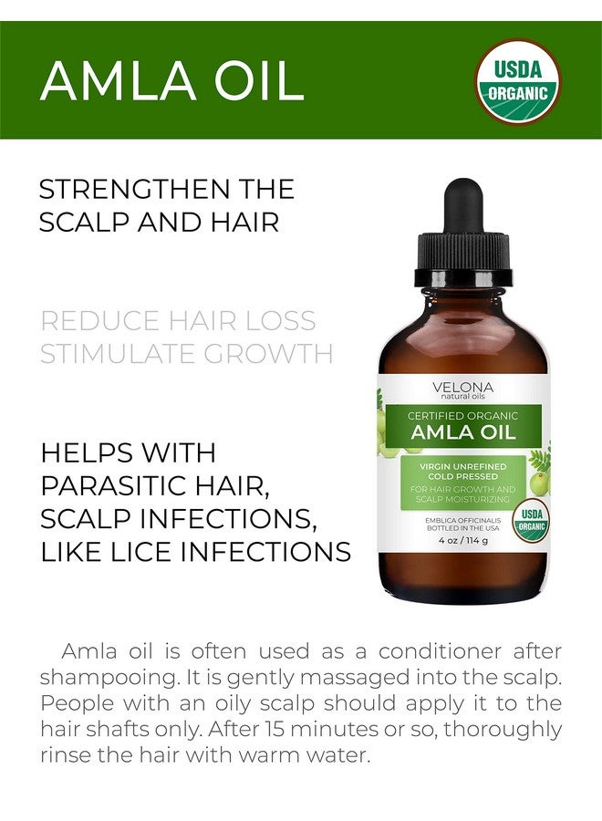 velona Elona Amla Oil Usda Certified Organic 4 Oz (With Dropper) ; 100% Pure And Natural Carrier Oil ; Extra Virgin Unrefined Cold Pressed ; Hair Growth Body Face & Skin Care ; Use Today Enjoy Results - Image 3