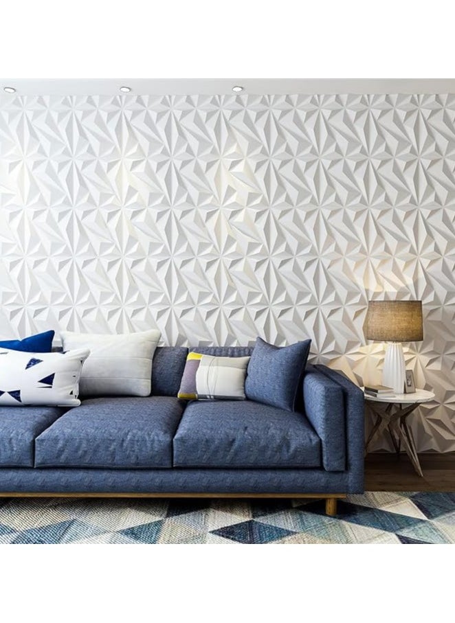 HXDream 12 PCS 3D Wall Panels, 3D Texture PVC Wallpaper, Diamond Design Decorative Wall Cover,Double-sided Tape, Each 30x30cm  - Image 5