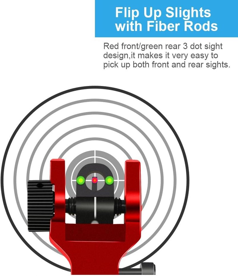 TPO مشاهد حديدية قابلة للطي من الألياف الضوئية مثبتة على سكة بيكاتيني الأمامية والخلفية - Image 3