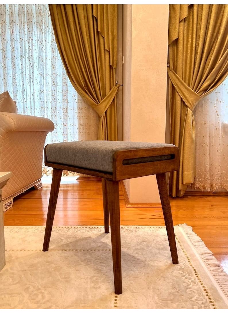 Umark umark Furniture Stool/Seat/Ottoman/Bench in Solid Sheesham Wood Stool with Cushion | Sitting Chair with Handle  - Image 2
