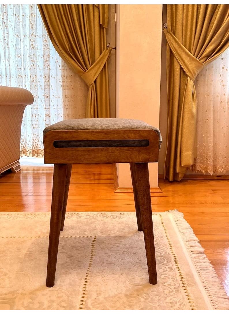 Umark umark Furniture Stool/Seat/Ottoman/Bench in Solid Sheesham Wood Stool with Cushion | Sitting Chair with Handle  - Image 4