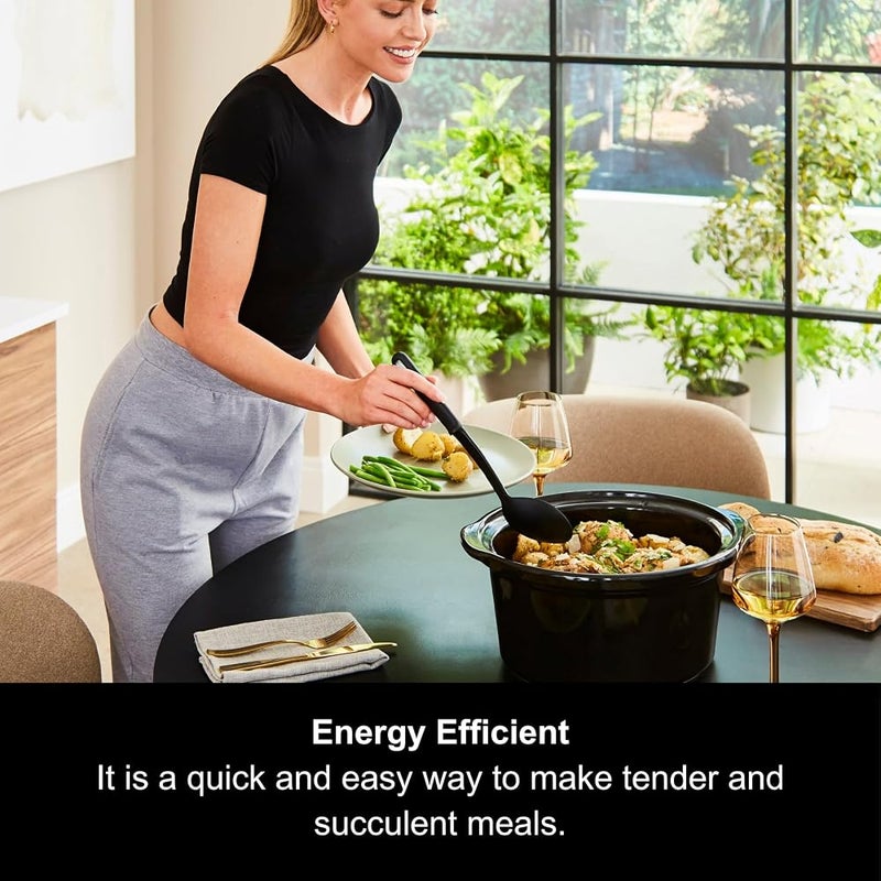 Morphy Richards 6.5L Slow Cooker, Ceramic Pot, 3 Cooking Settings, Easy Clean, Silver, 461013, Brushed Steel - Image 5