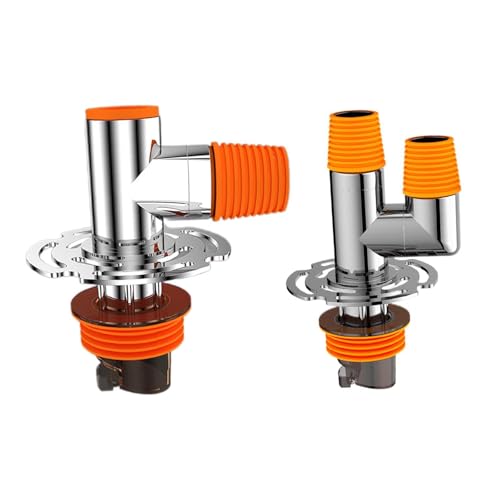 MERISHOPP® Sewer Hose Fitting with Pipe Connector Practical for Apartment Hotel Kitchen Silver|Home & Garden | Major Appliances | Washers & Dryers |1x Floor Drain Cover with 2 Pipe Connector - Image 2
