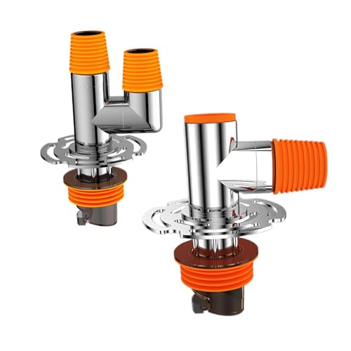 MERISHOPP® Sewer Hose Fitting with Pipe Connector Practical for Apartment Hotel Kitchen Silver|Home & Garden | Major Appliances | Washers & Dryers |1x Floor Drain Cover with 2 Pipe Connector - Image 3