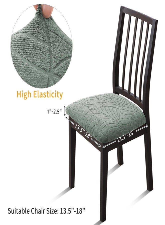 Fuloon Waterproof Seat Cushion Covers 4 PCS, Stretch Dining Room Chair Covers Washable Kitchen Chair Slipcover Protector Removable (Green) - Image 3