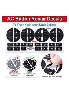 SYOSI 8Pack AC Dash Button Repair Kit Decal Replacement Truck Accessories Best for Fixing Ruined Faded A C Control Buttons  - Image 3