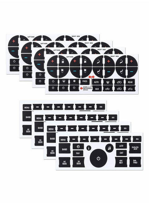 8Pack AC Dash Button Repair Kit Decal Replacement Truck Accessories Best for Fixing Ruined Faded A C Control Buttons