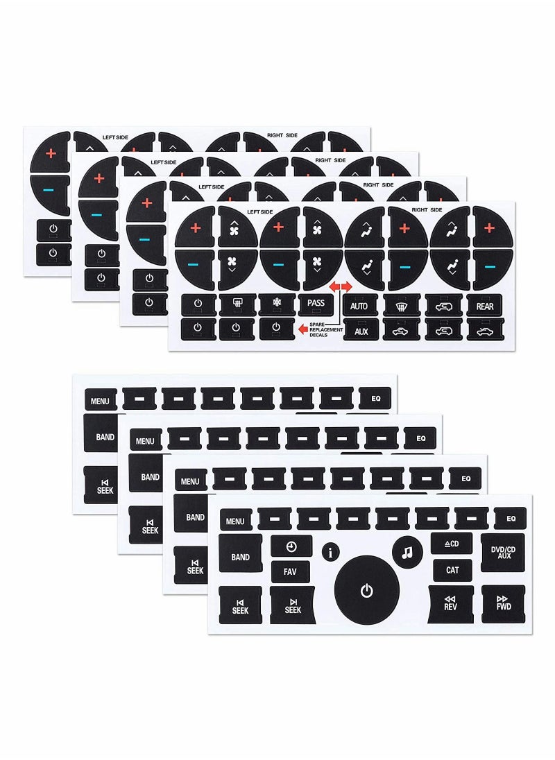 SYOSI - 8Pack AC Dash Button Repair Kit Decal Replacement Truck Accessories Best for Fixing Ruined Faded A C Control Buttons - Image 1