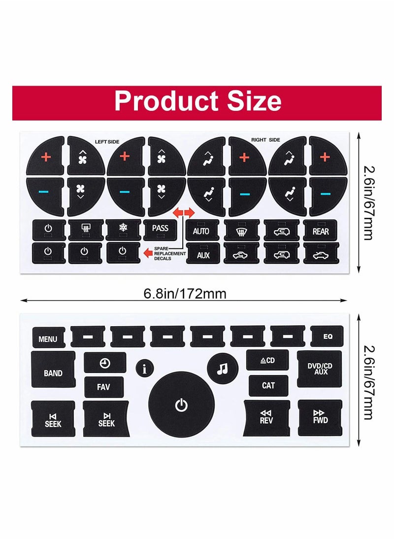 SYOSI - 8Pack AC Dash Button Repair Kit Decal Replacement Truck Accessories Best for Fixing Ruined Faded A C Control Buttons - Image 1