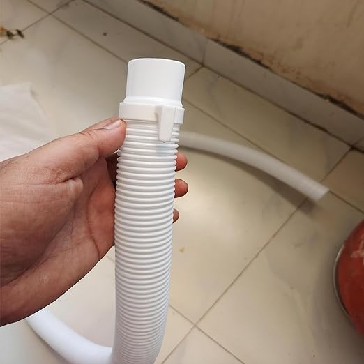 A VALUE STORE 4MTR Top loadSemi Load Washing Machine Outlet Drain Waste Water Hose Flexible Hose Pipe Pack Of 1 WHITE  - Image 4
