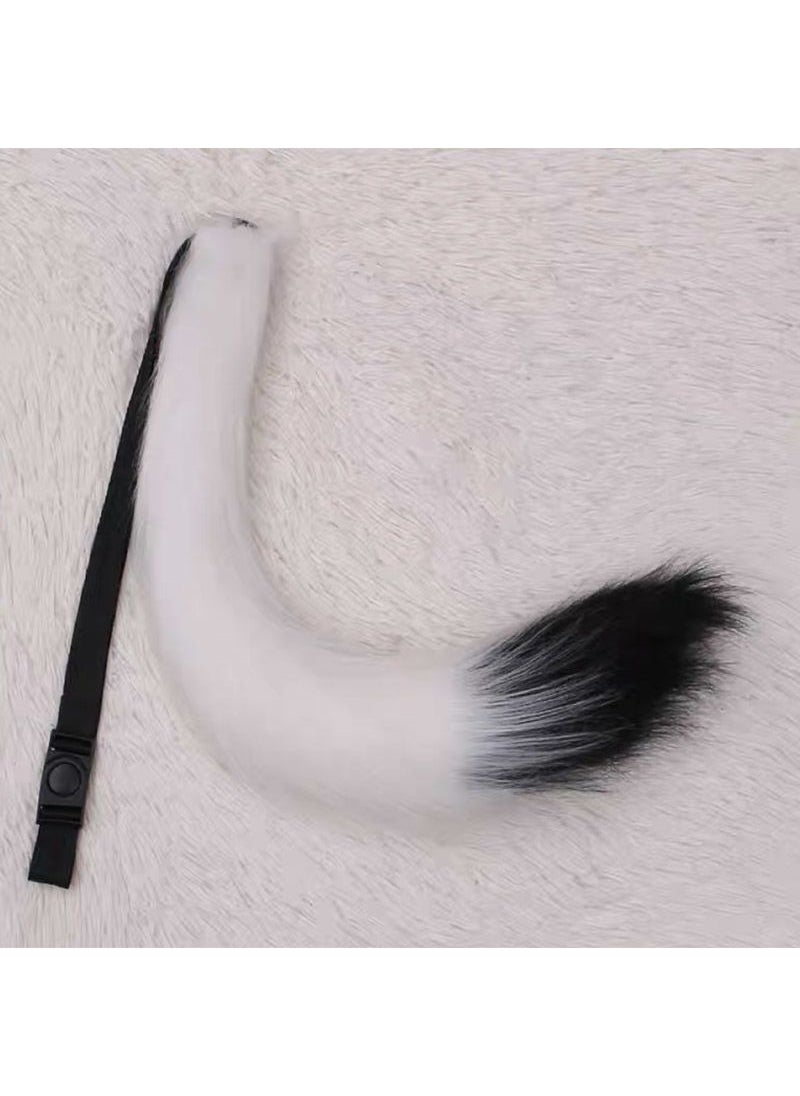 Generic Furry Fox Tail Cosplay Adjustable Costume Accessory white-tailed black-tipped 