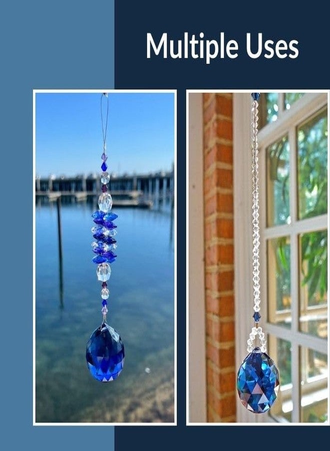 Abaj Lighting 40 mm Blue Crystal Ball, Decorative Fengshui Clear Crystal Hanging Ball for Good Luck & Prosperity - 40 mm (Pack of 1) - Image 4