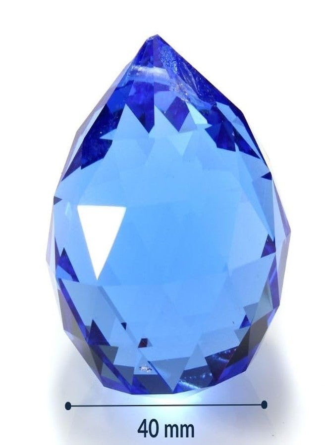 Abaj Lighting 40 mm Blue Crystal Ball, Decorative Fengshui Clear Crystal Hanging Ball for Good Luck & Prosperity - 40 mm (Pack of 1) - Image 2