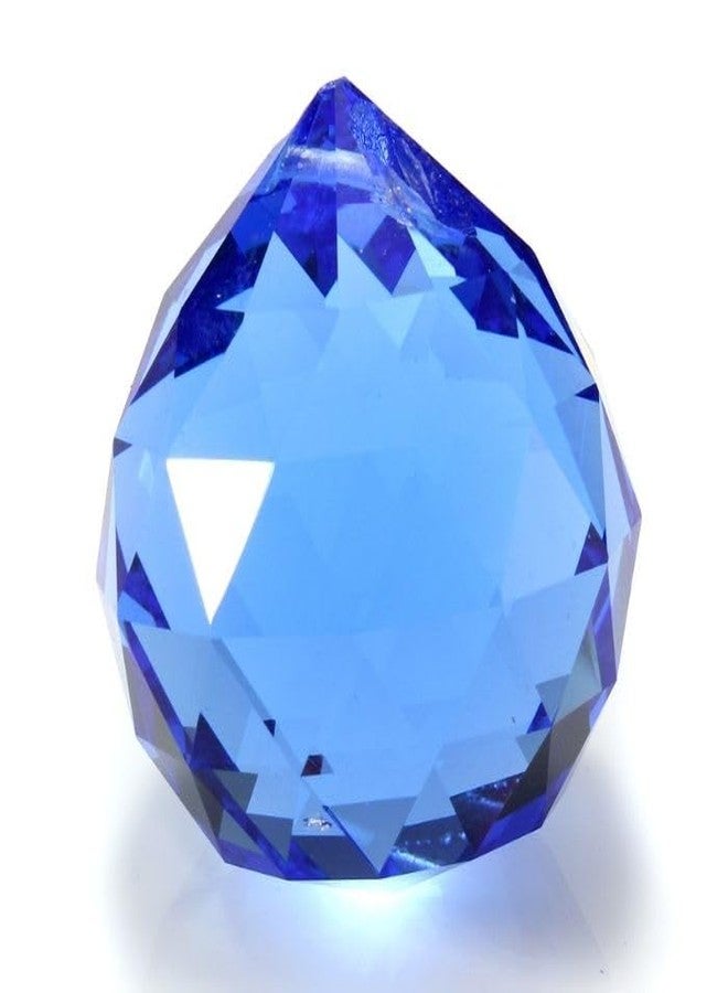 Abaj Lighting 40 mm Blue Crystal Ball, Decorative Fengshui Clear Crystal Hanging Ball for Good Luck & Prosperity - 40 mm (Pack of 1) - Image 1