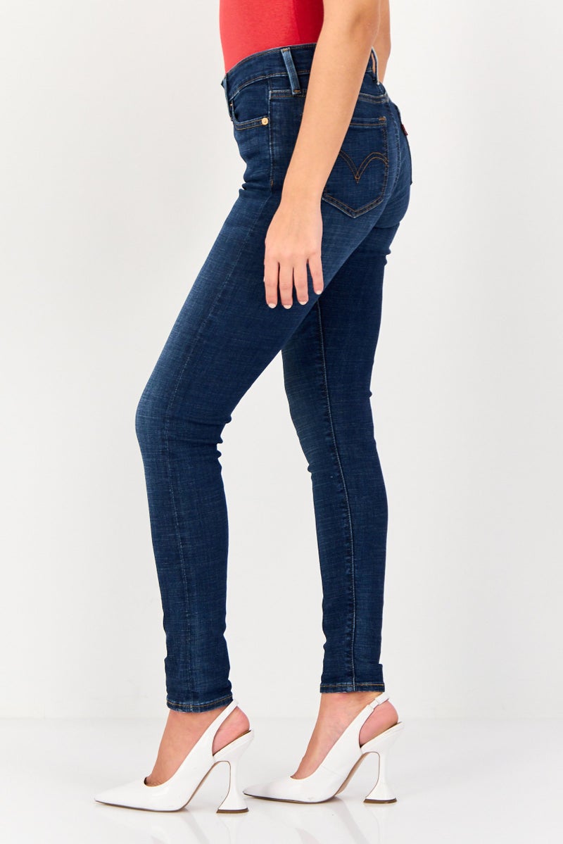 Levi's Women Skinny Fit Wash Stretchable Denim, Navy - Image 3