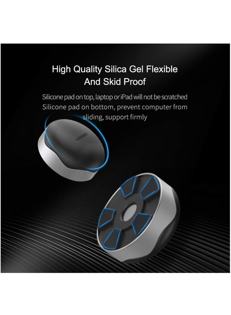 Hagibis Laptop Cooling Pad, Ergonomic Laptop Stand Small Invisible Cooler Ball Portable Magnetic Foot Heat for MacBook Pro Computer,Sliver - Image 4