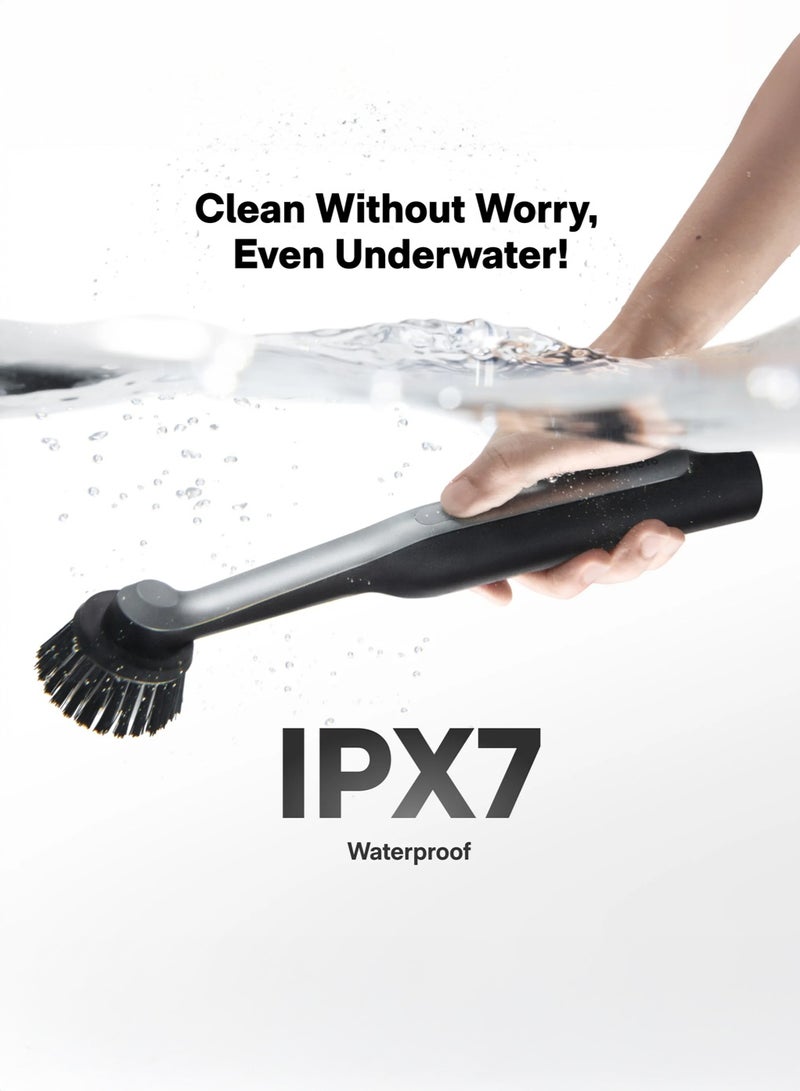 HOTO Wand Cordless Spin Scrubber – 360° Rotating Electric Cleaning Brush with 12 Magnetic Brush Heads, 210-Minute Runtime, IPX7 Waterproof, USB-C Rechargeable - Image 3