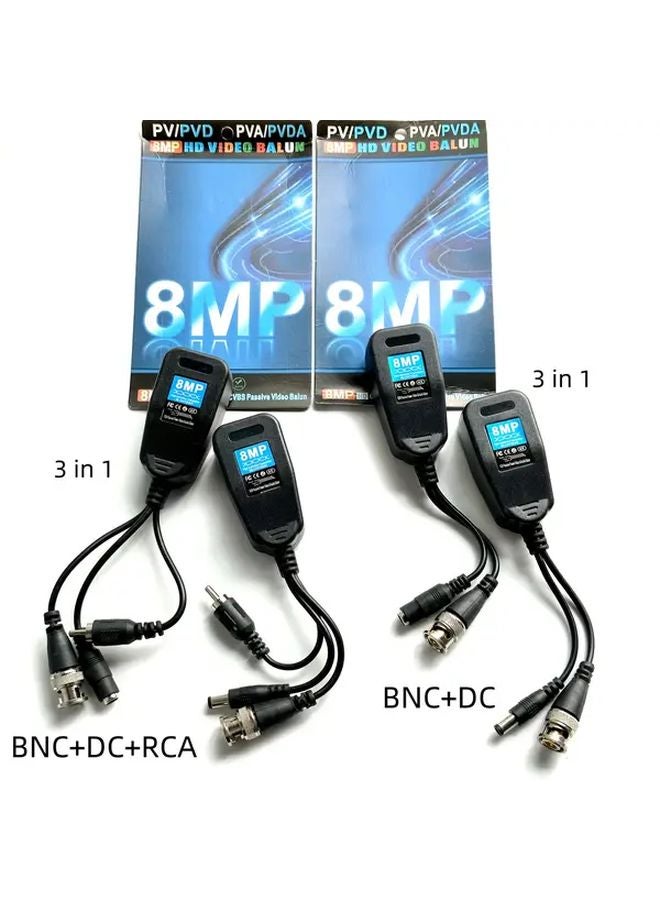 2 In 1 HD Video Balun BNC To RJ45 3 In 1 DC BNC RCA Connector For CCTV Camera - Image 2