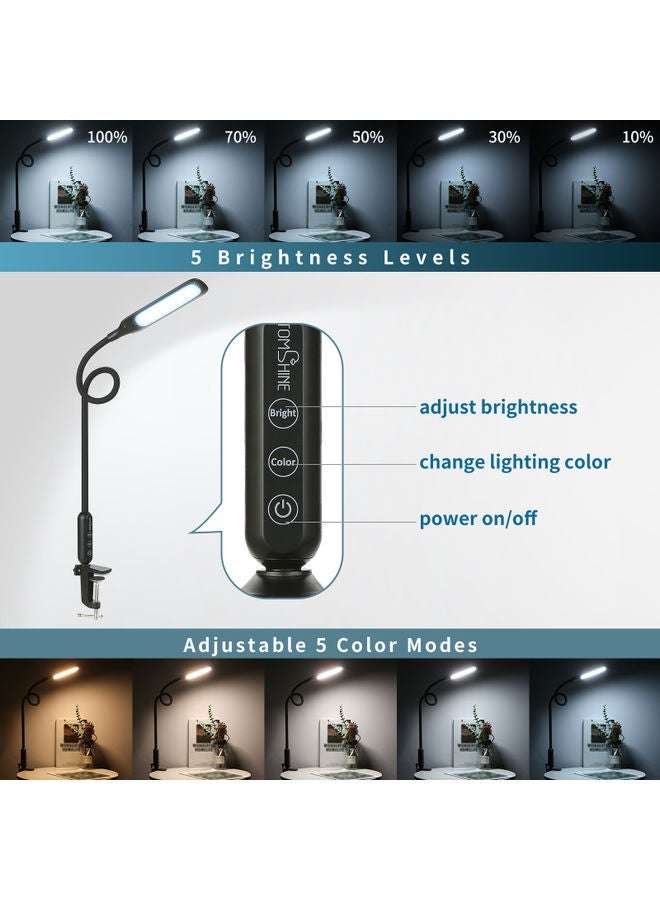 NIBEMINENT 12W Clip-On Touching Control Table Lamp White - Image 4