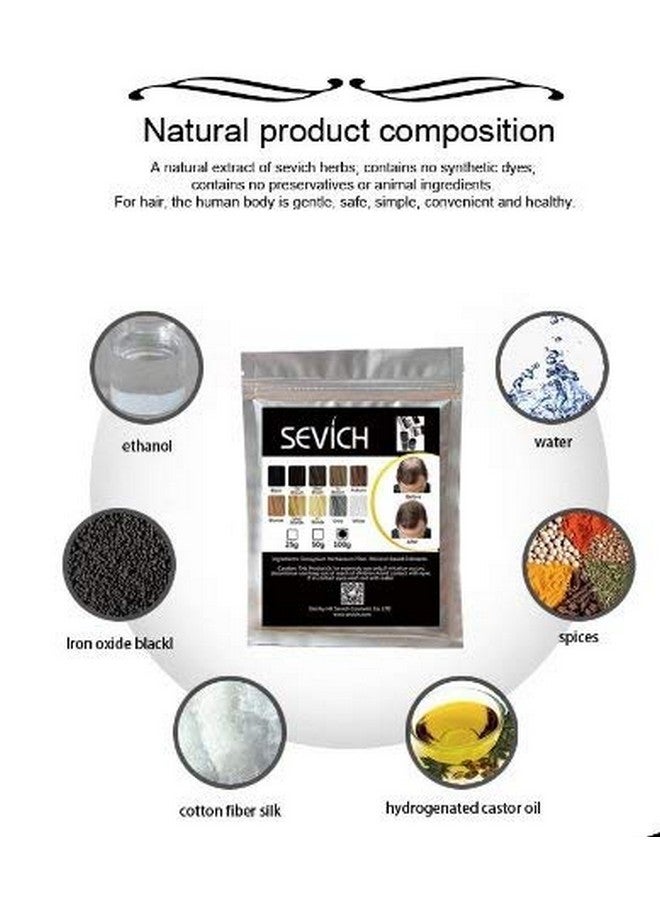 Sevich Sevich Hair Building Fiber Refill Bag (Black), Powder Based fibers | Natural Hair Thickening Fibre for Thin Hair Men & Women | Cover bald spot, 25gm (Pack of 5) - Image 5
