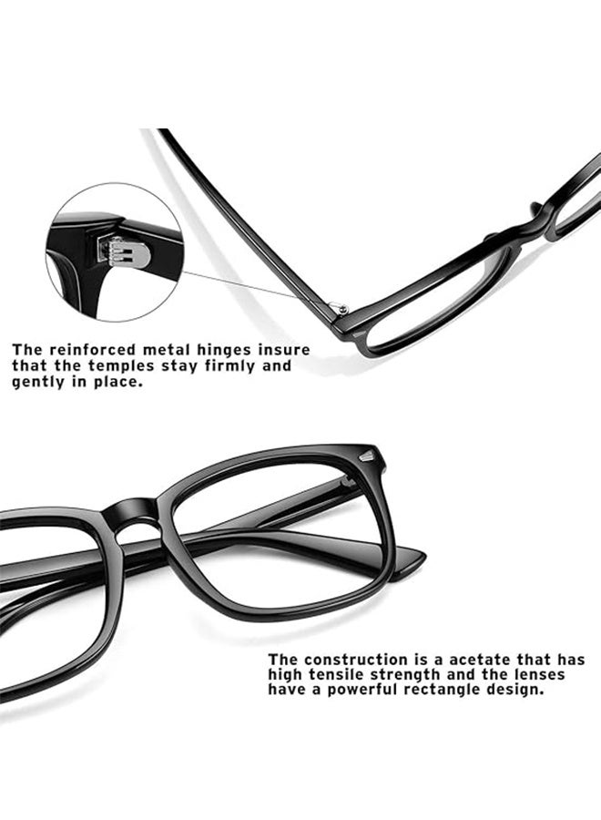 Unisex Stylish Nerd Non-prescription Glasses For Women Men, 2PCS Fashion Vintage Square Frame Fake Eyeglasses, Anti-Blue Light Full Frame Retro Fashion Simple Frame Glasses For Travel Holiday - Image 5