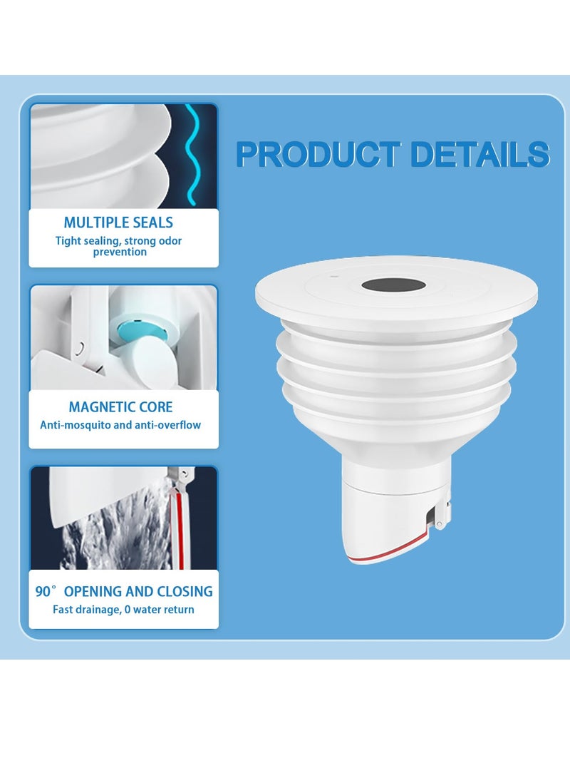 Excefore Washing Machine Drain Hose Seal, Drain Hose Sealing Plug, 2Pcs Silicone Anti-Odor Floor Drain Plug Sewer Pipe Seal Ring Sealing Cover, for Laundry Room Bathroom Kitchen Cleaning Tools (70-75mm) - Image 3