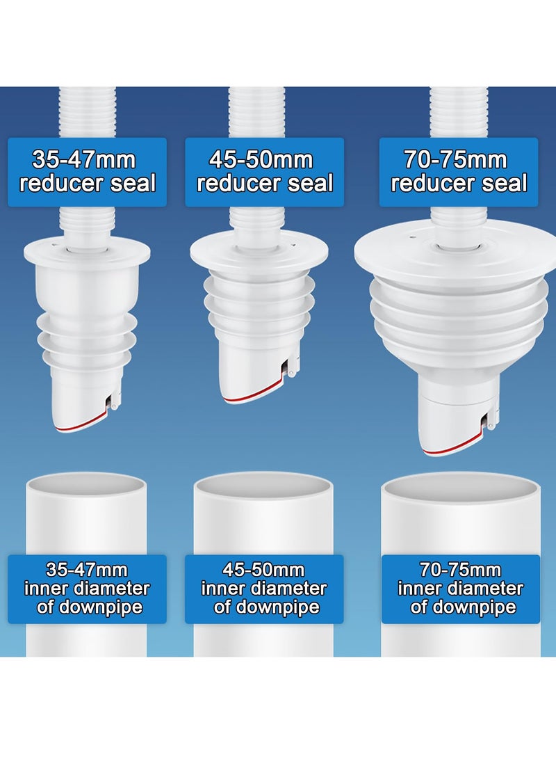 Excefore Washing Machine Drain Hose Seal, Drain Hose Sealing Plug, 2Pcs Silicone Anti-Odor Floor Drain Plug Sewer Pipe Seal Ring Sealing Cover, for Laundry Room Bathroom Kitchen Cleaning Tools (70-75mm) - Image 4