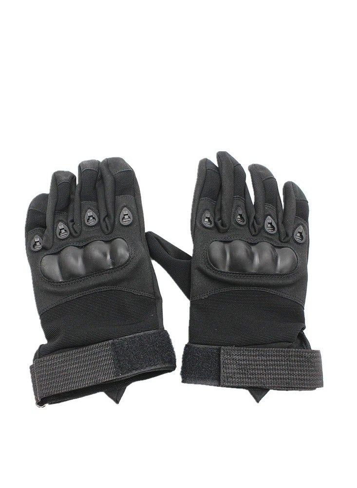 Motorcycle and Cycle Gloves, Full Finger Touchscreen For Riding Hiking Climbing Training (Size-M) Color-Black - Image 1