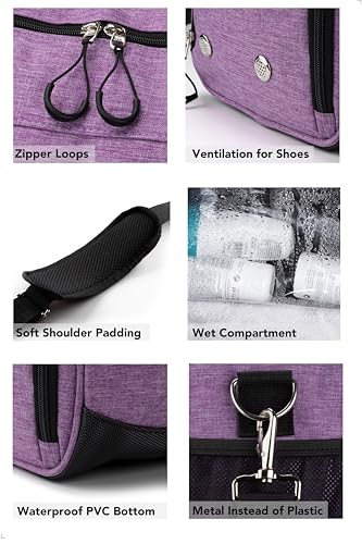 Fitgriff Gym Bag for Men Women with Shoe Wet Compartment Duffle Bag for Travel Sports Fitness Workout Purple 23 x 12 x 12 Medium - Image 3