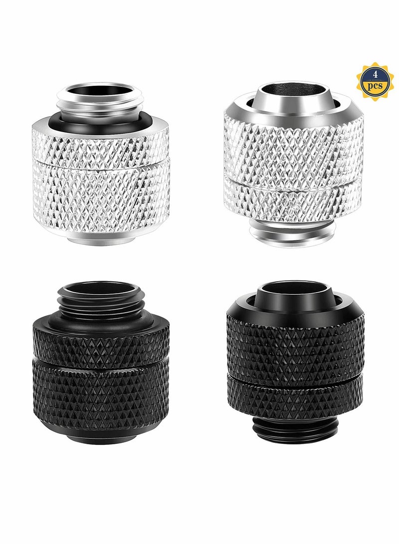 Y&D Water Cooling Compression Fitting, G1/4inch Threaded Soft Tube Two-Touch Connector, PC System Connector for 9.5mm ID and 12.7mm OD Thin Tubing (4 Pcs)  - Image 1
