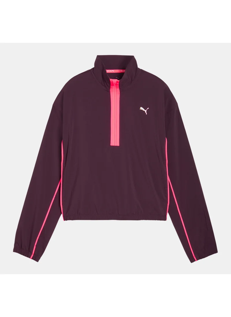 PUMA Women's Run For Her Woven 1/2-Zip Running Jacket