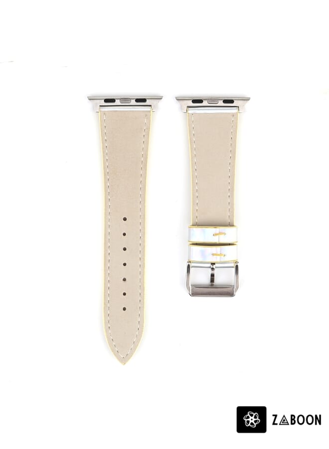 Zaboon Fashion Laser Series Genuine Leather Wrist  for Apple Watch Series 3 & 2 & 1 38mm(Yellow) - Image 3