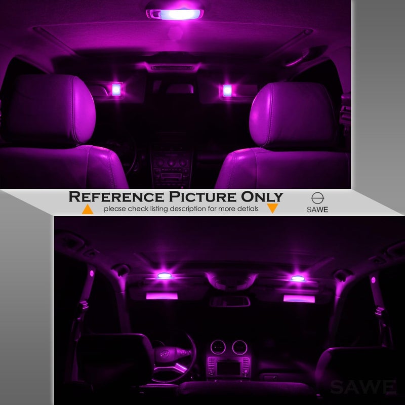 SAWE 168 194 2825 T10 W5W 5050 5-SMD LED License Plate Dome Map Lights Bulbs - Pack of 4 (Pink/Purple) - Image 4