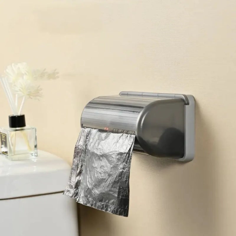 Garbage Bag Holder 17*8*7.5cm Compact Space-saving Design Trash Bag Holder - Robust Easy-to-clean Premium ABS Plastic Bag Storage Holder for Home Kitchen Bathroom Office Organization - Image 2