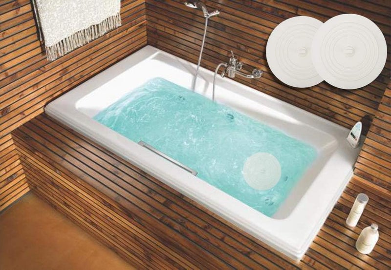 JZS 2 Pack Tub Stopper, 15.2CM x 15.2CM Large Silicone Drain Plug Hair Stopper Flat Suction Cover for Kitchen Bathroom and Laundry (White) - Image 4