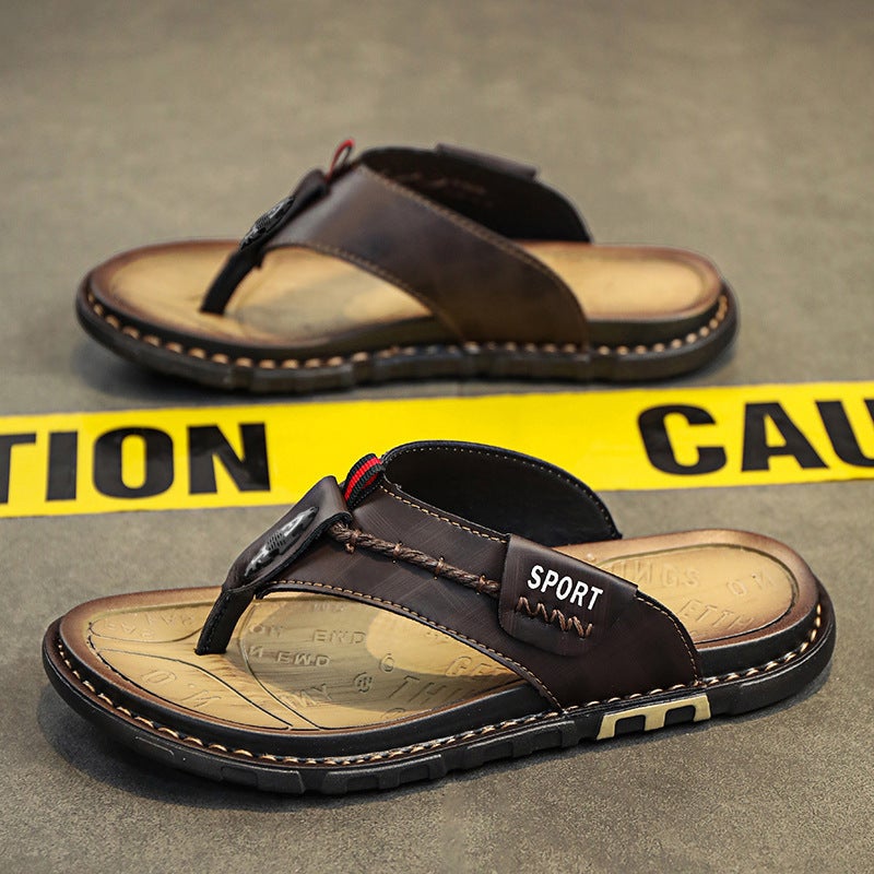 New Men'S Summer Non-Slip Soft-Soled Flip-Flops, Outdoor Casual Sports Beach Shoes, Trendy Outdoor Wear Men'S Flip-Flops - Image 2