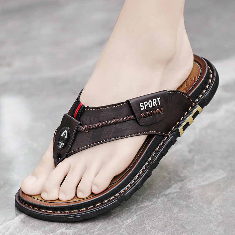 New Men'S Summer Non-Slip Soft-Soled Flip-Flops, Outdoor Casual Sports Beach Shoes, Trendy Outdoor Wear Men'S Flip-Flops - Image 4