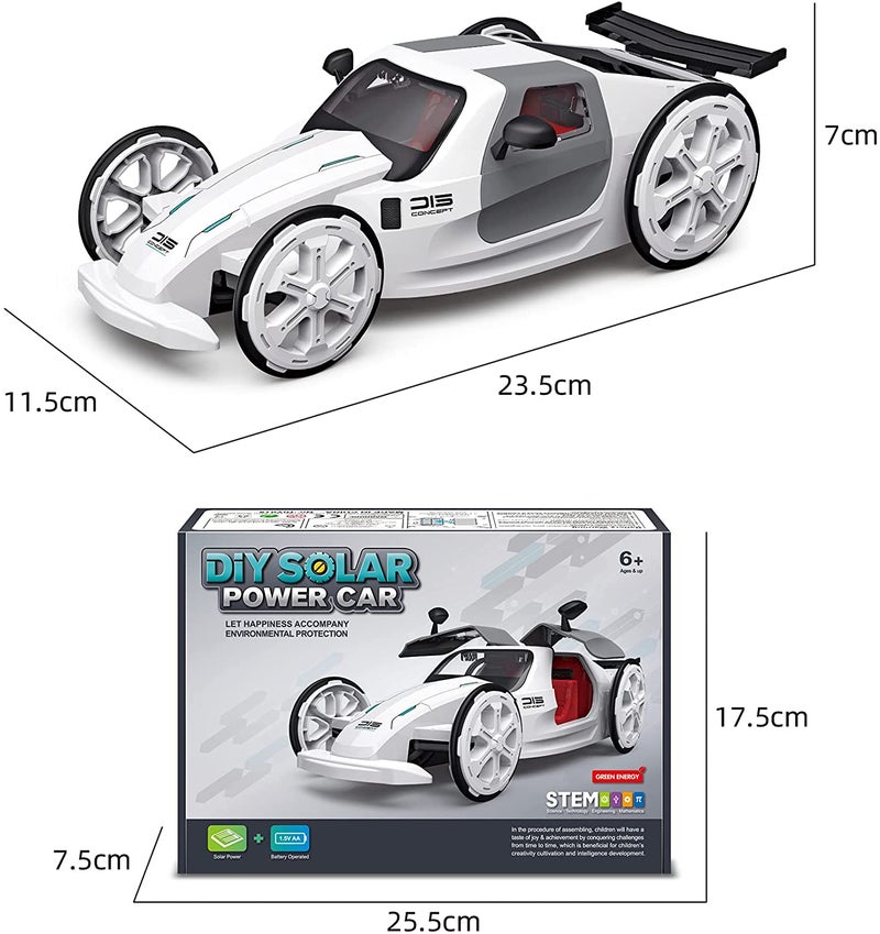 Solar Car Kit: 2 Power Modes - Safe Durable ABS Material STEM Educational Toy for Kids Aged 6-10, Teens, Boys & Girls - Image 2