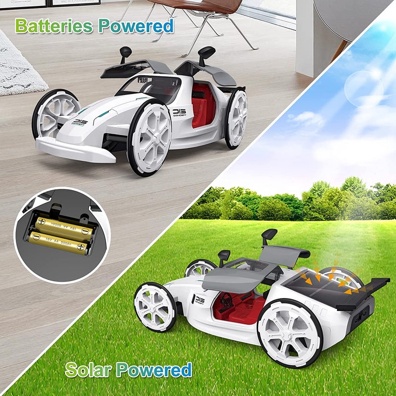 Solar Car Kit: 2 Power Modes - Safe Durable ABS Material STEM Educational Toy for Kids Aged 6-10, Teens, Boys & Girls - Image 3